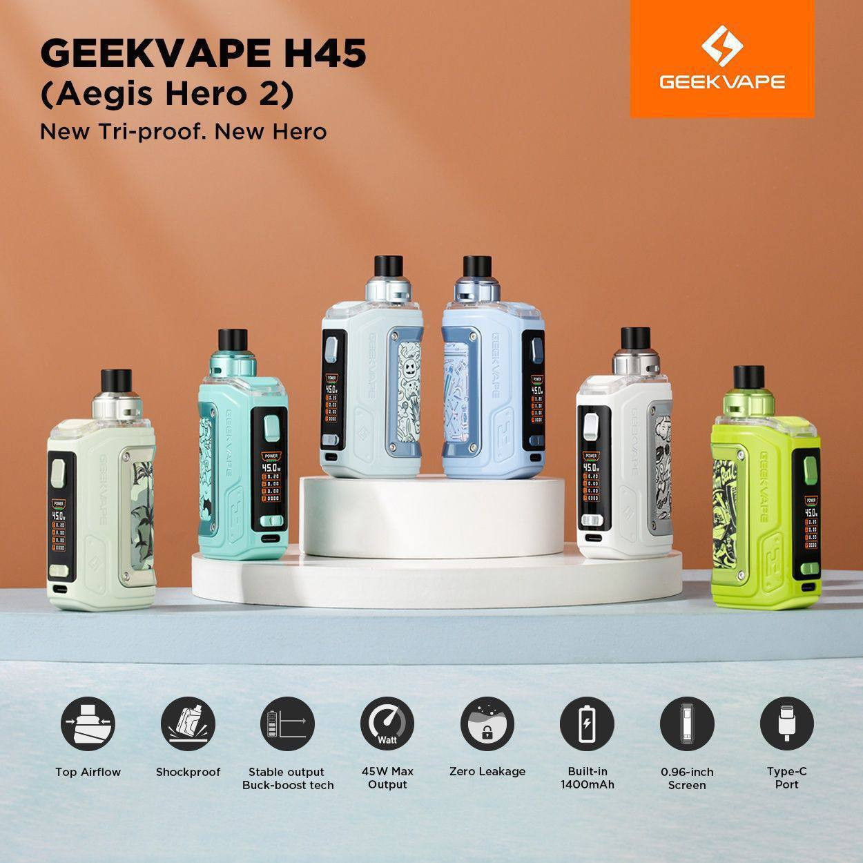 GEEK VAPE H45 AEGIS HERO 2 1400mah 45W