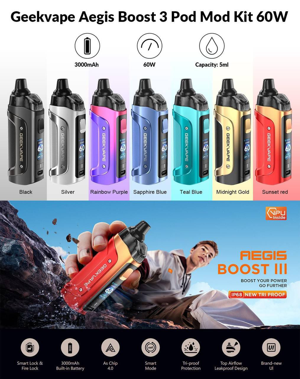 Geekvape Aegis Boost 3 Pod Mod Kit